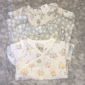 3 Aden + Anais Baby Coverall Kimono Onesie 6-9 lot